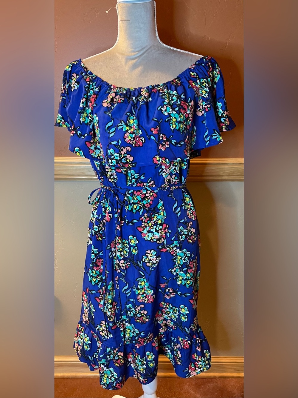 Merona Blue Floral Print Dress